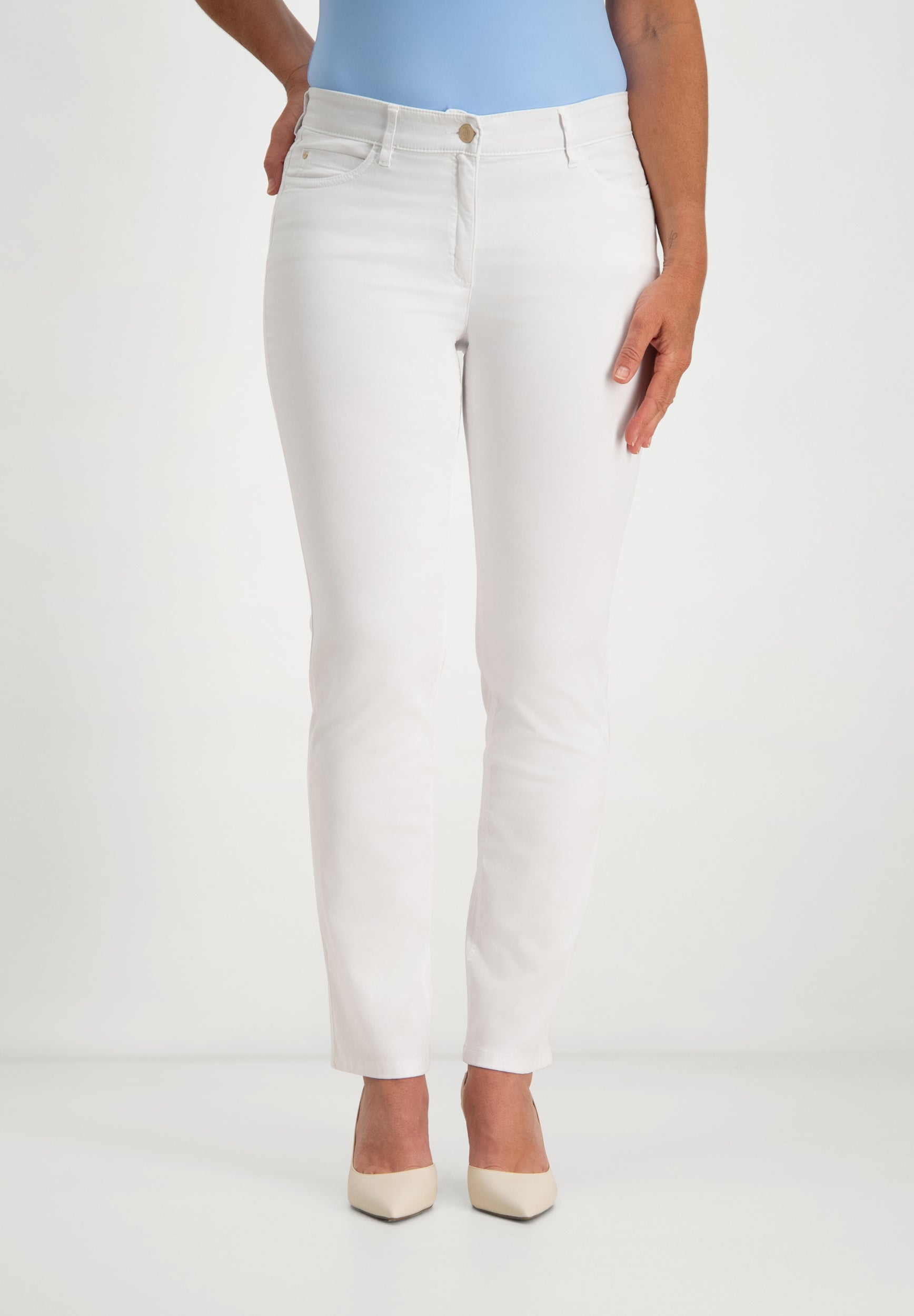 Kora Coloured Straight Broek | Optical White