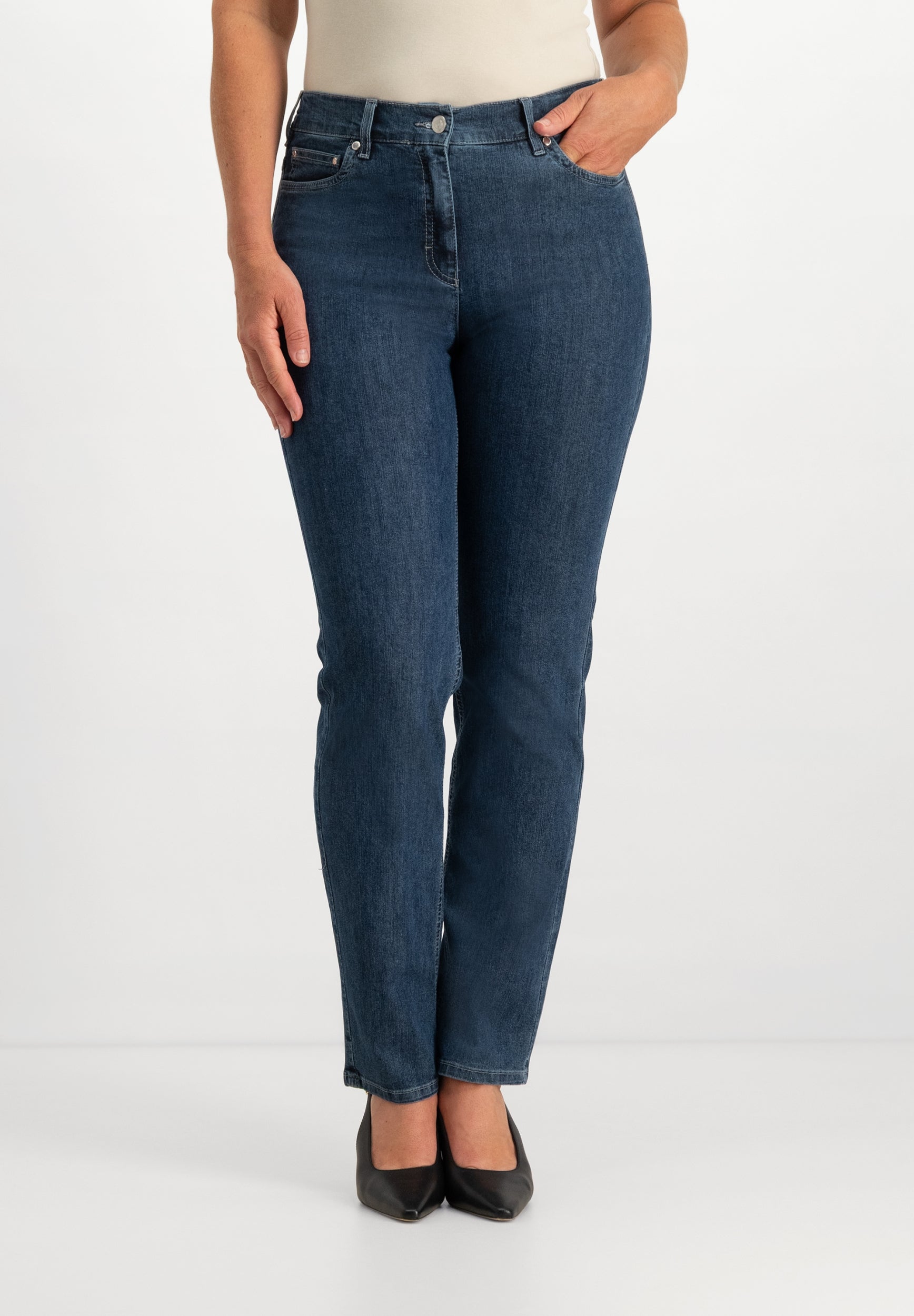 Gretha Regular Straight Jeans | Stone Blue