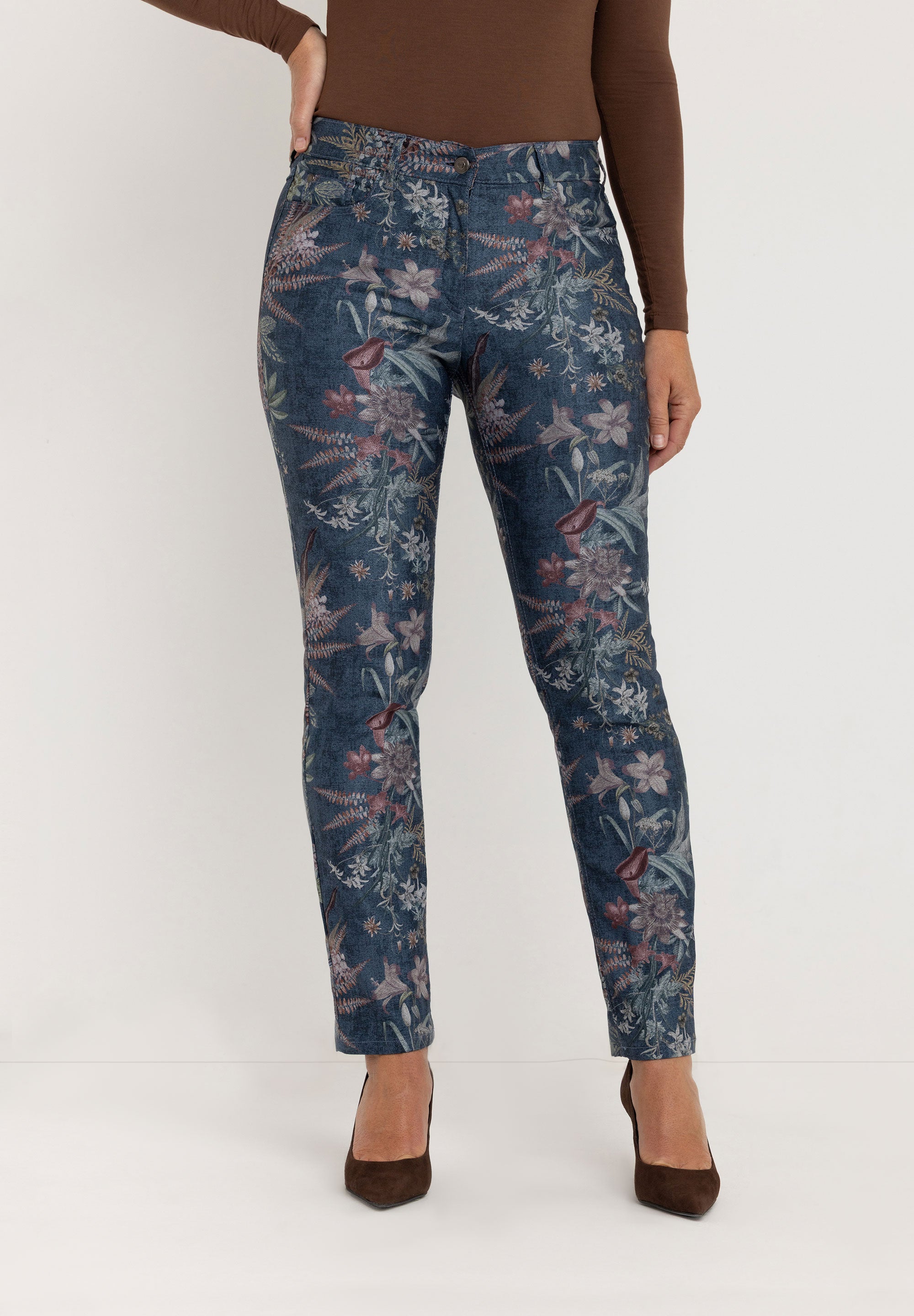 Kora Coloured Straight Broek | Passion Flower