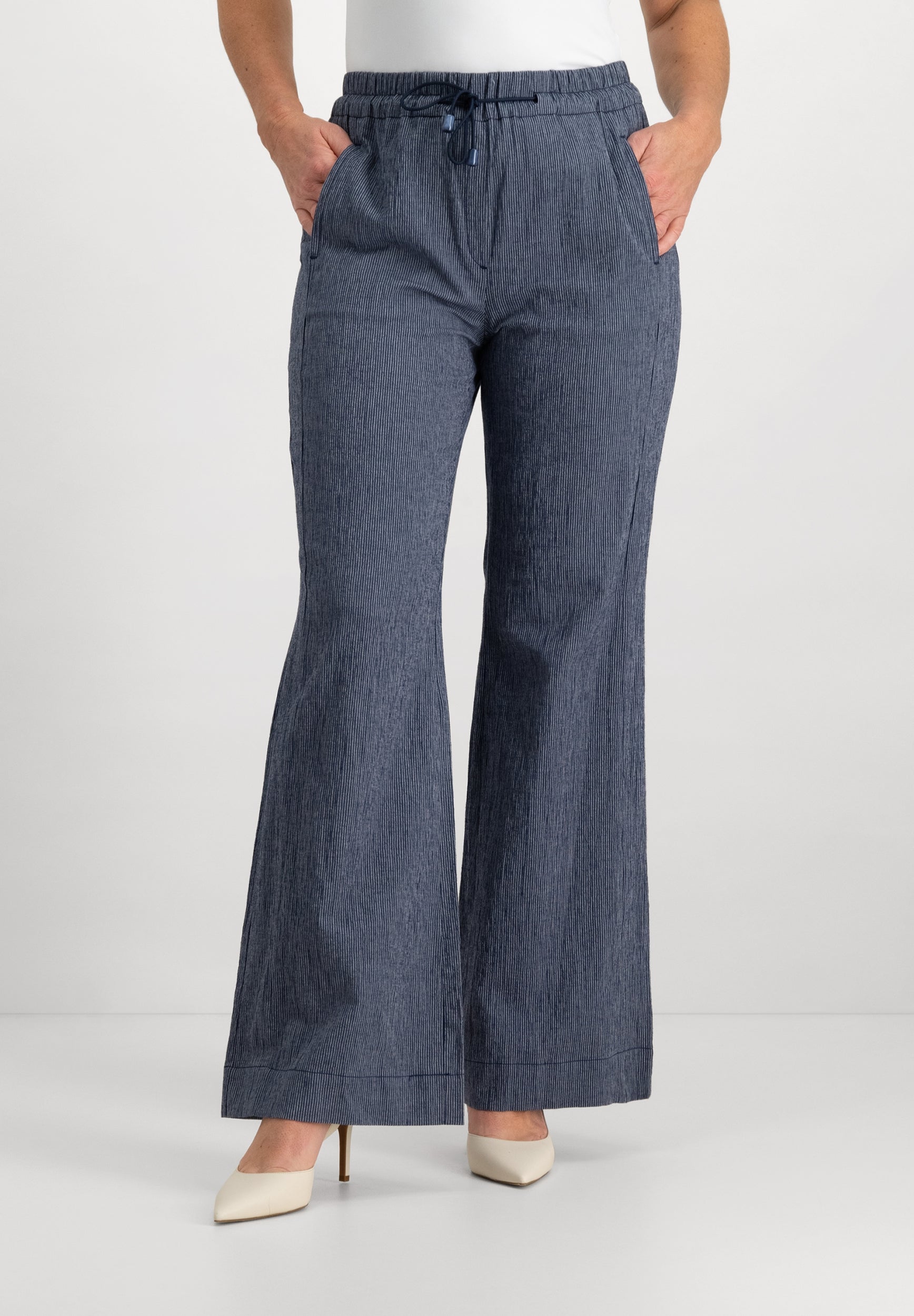 Joggie Wide Leg Pants | Indigo Ecru