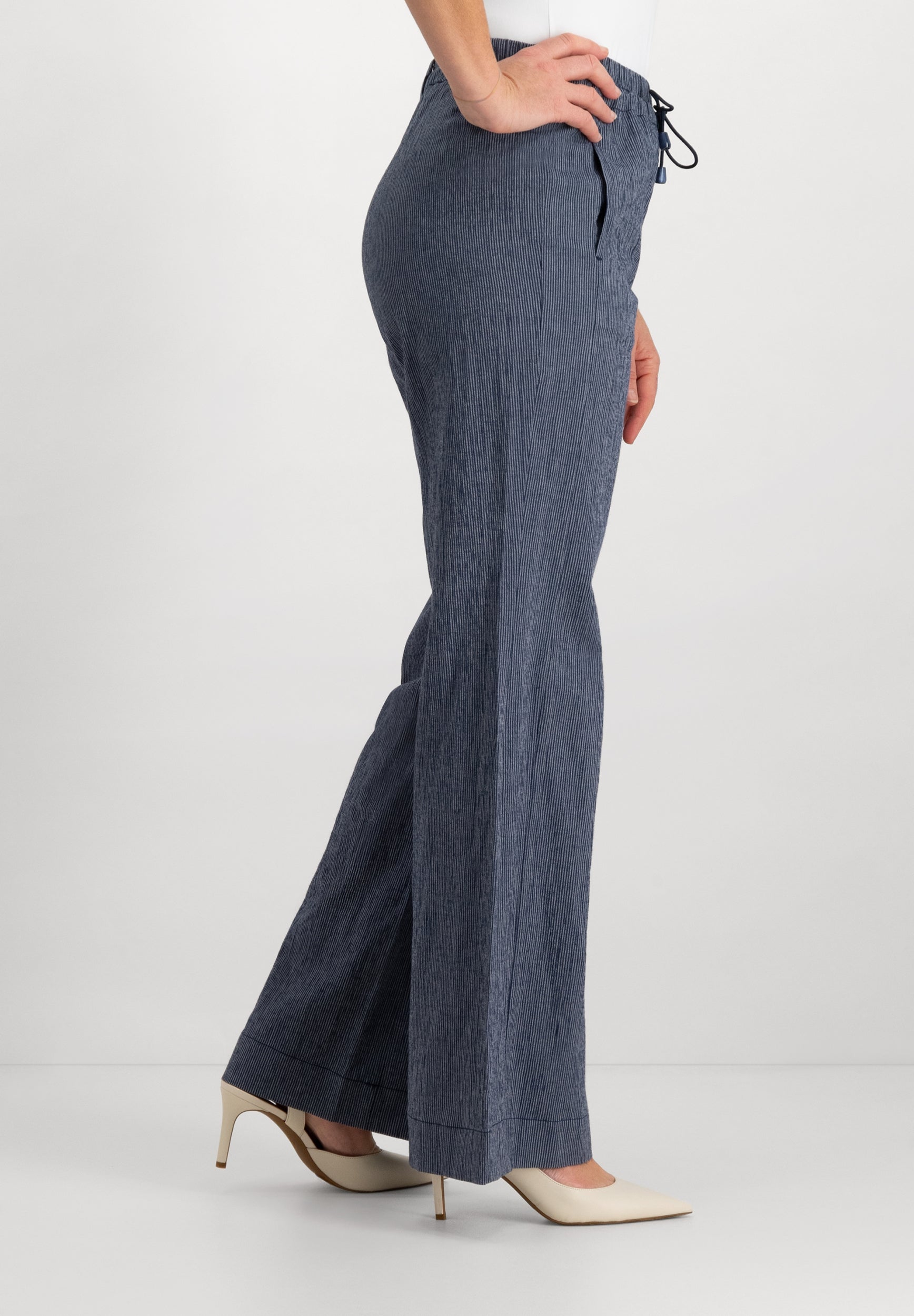 Joggie Wide Leg Pants | Indigo Ecru