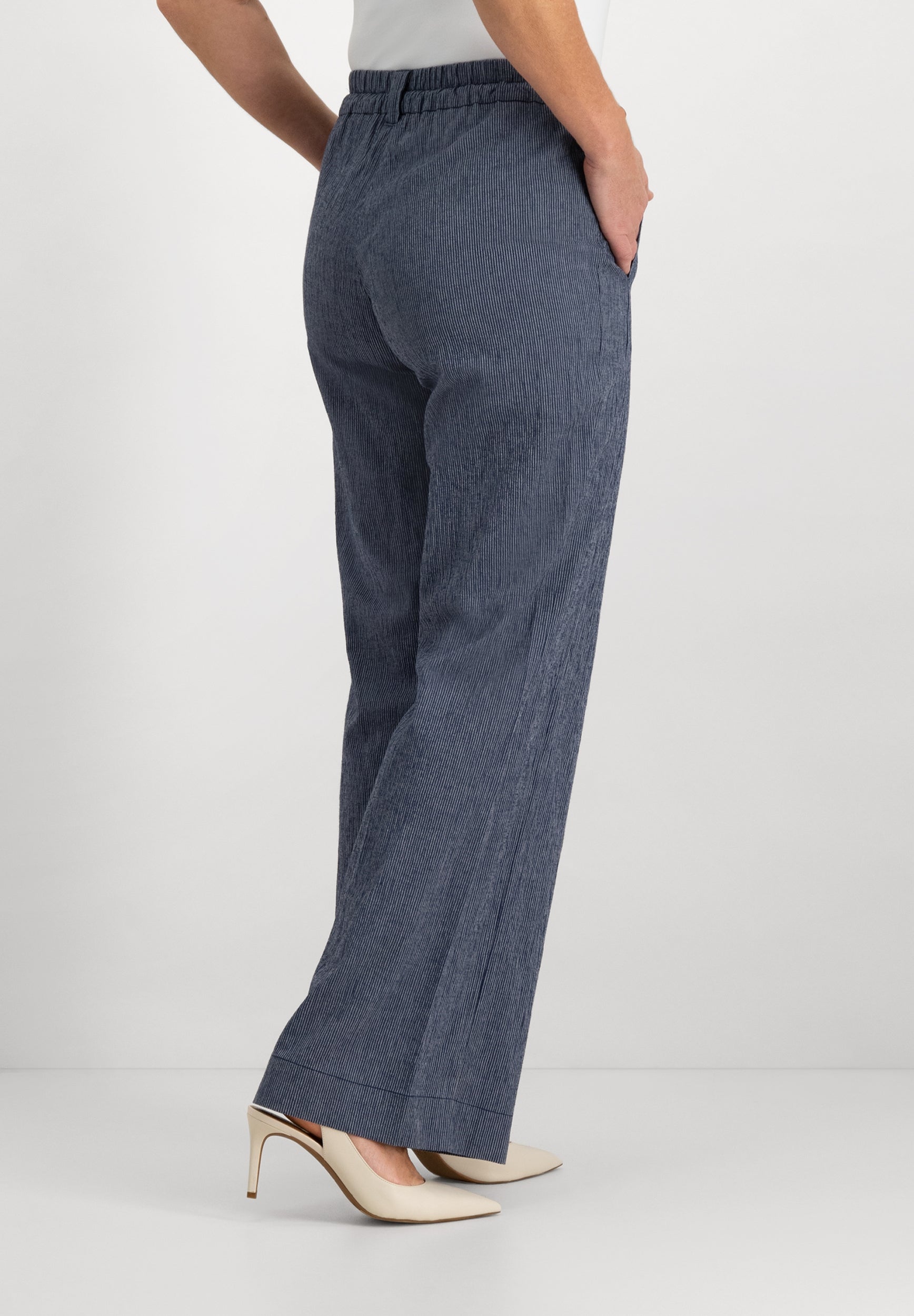 Joggie Wide Leg Pants | Indigo Ecru