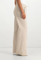 Joggie Broek met Wijde Pijpen | Nature Ecru