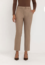 Janet Slim Tailored Broek | Camel Diagonal