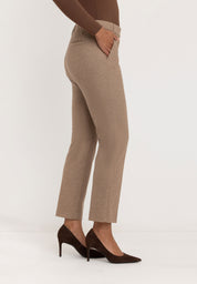 Janet Slim Tailored Broek | Camel Diagonal