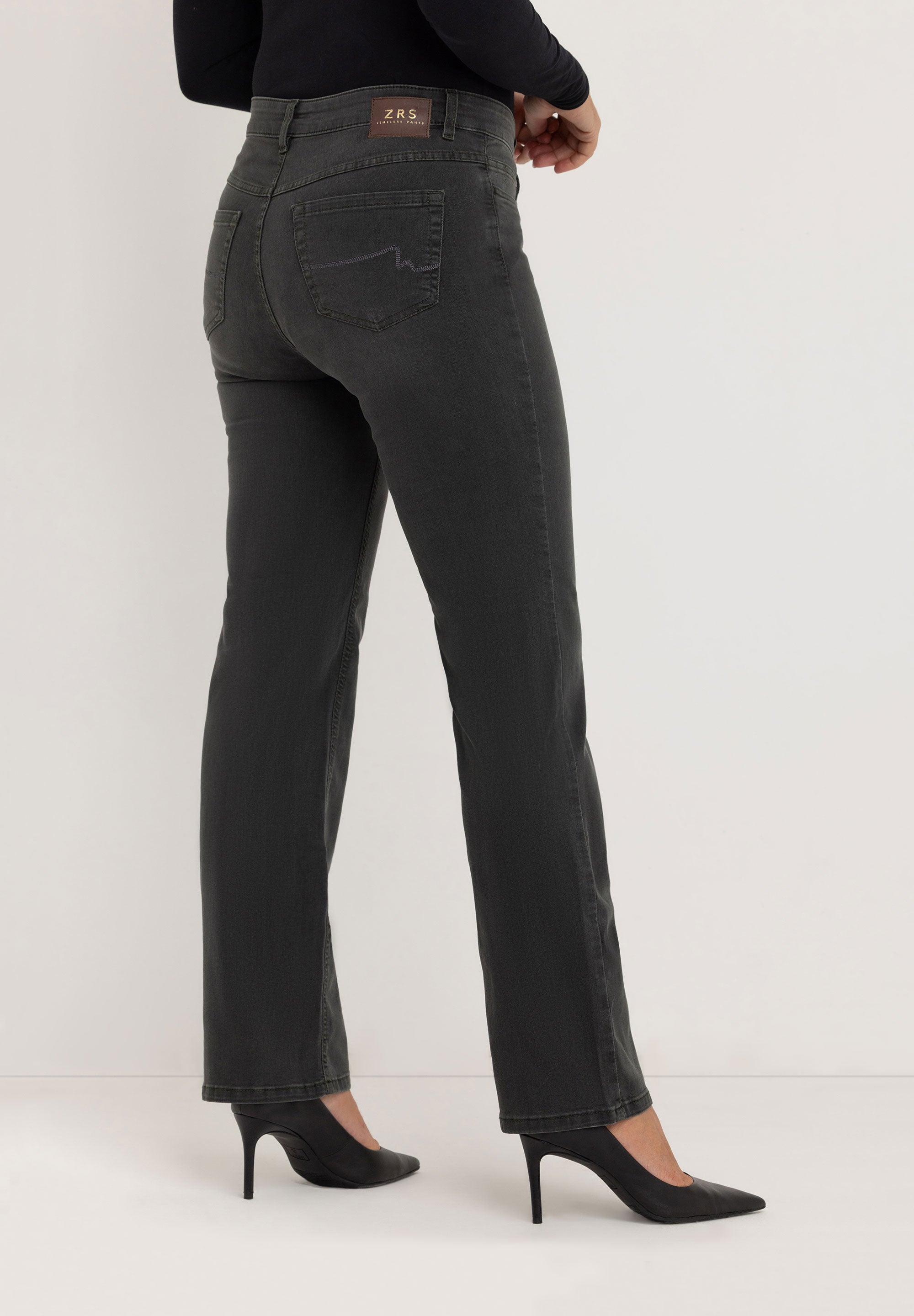 Kora Coloured Straight Broek | Cypress