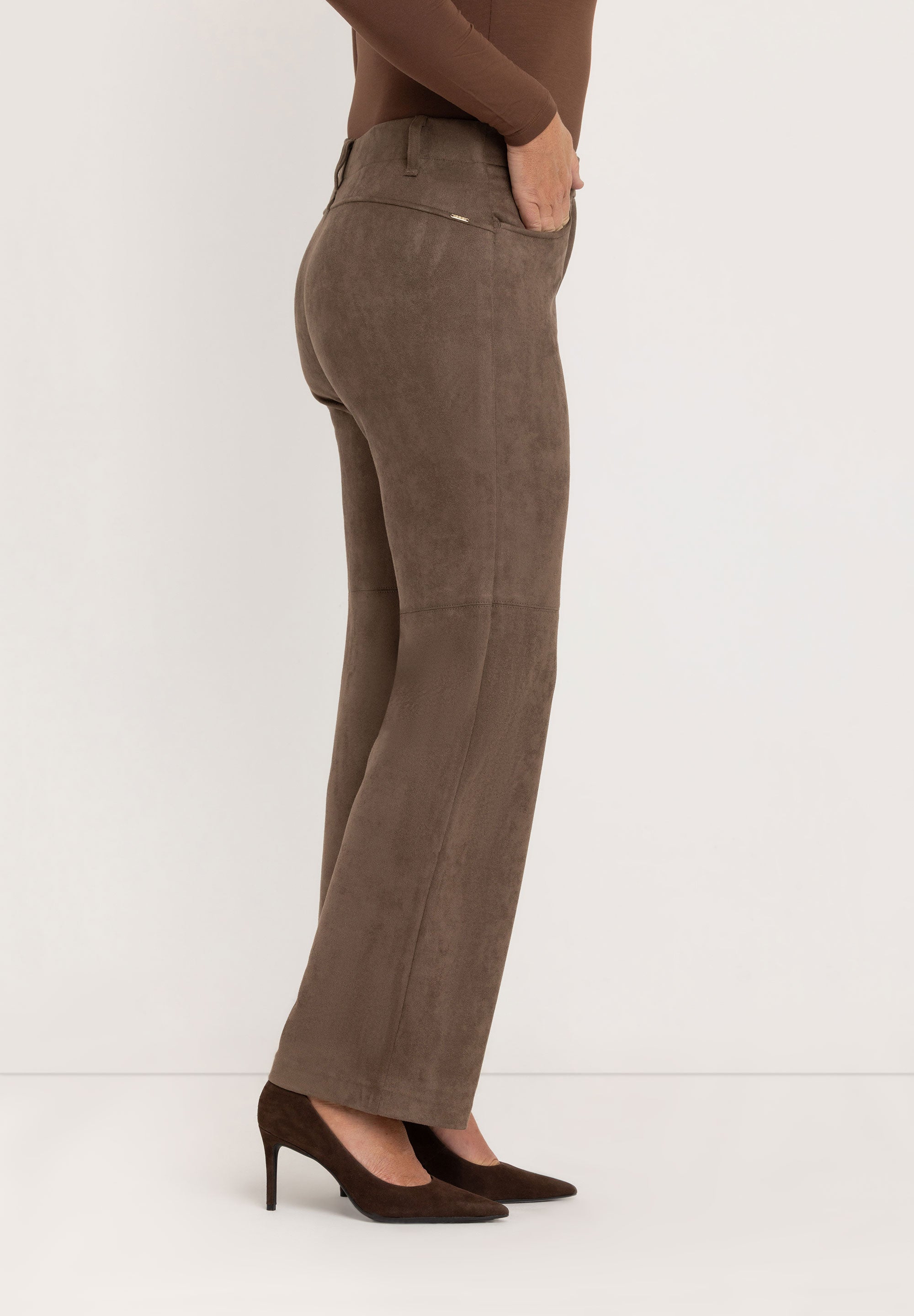 Janet Slim Tailored Broek | Fawn Brown