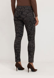 Lena Super Slim Capri Leggings | Taupe Black Leo