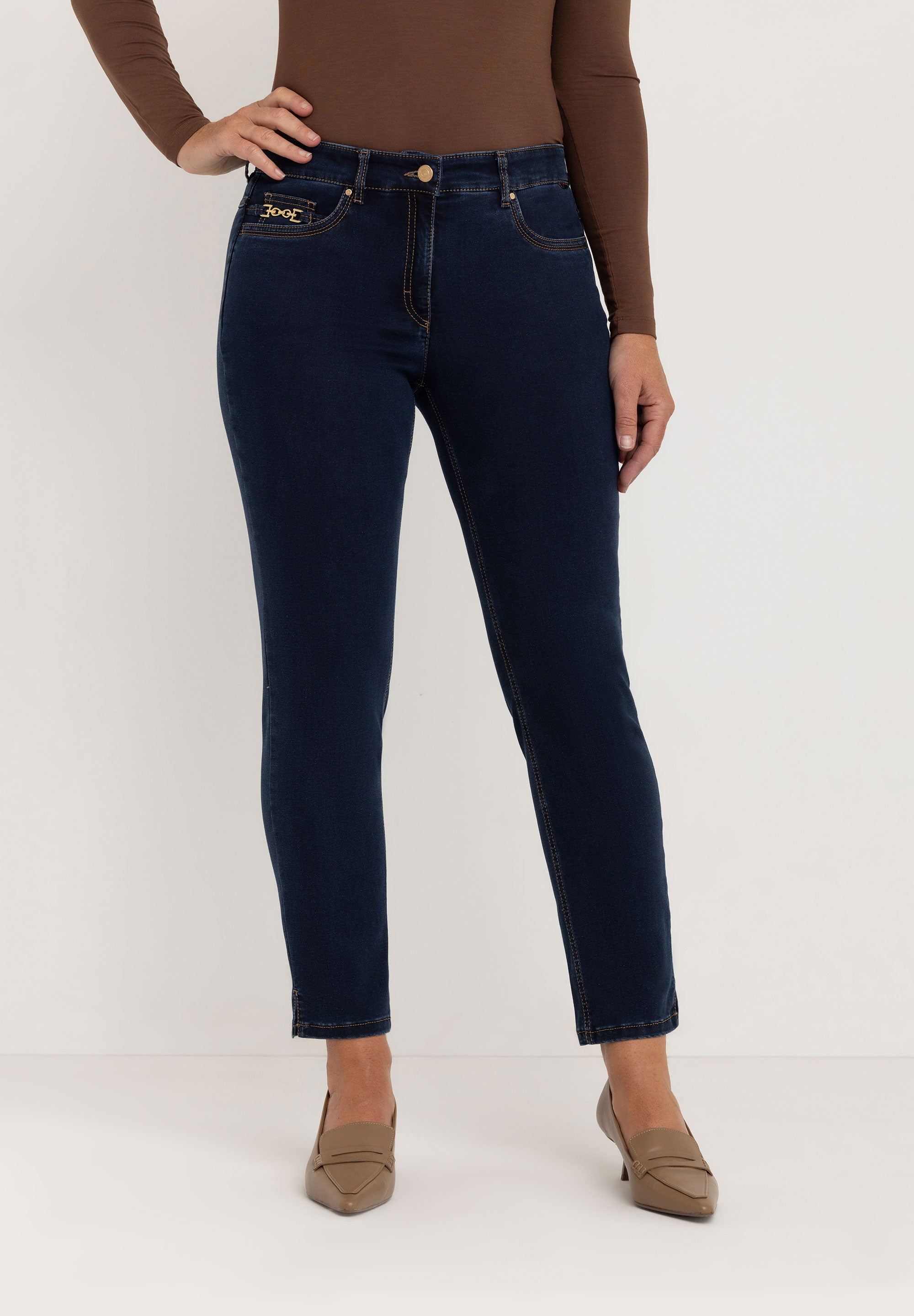 Sarah Bootcut Broek | Blue Black
