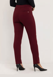 Janet Slim Tailored Broek | Burgundy
