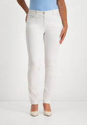 Kora Coloured Light Denim Straight Jeans | Optical White
