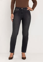 Gretha Regular Straight Jeans | Authentic Grey