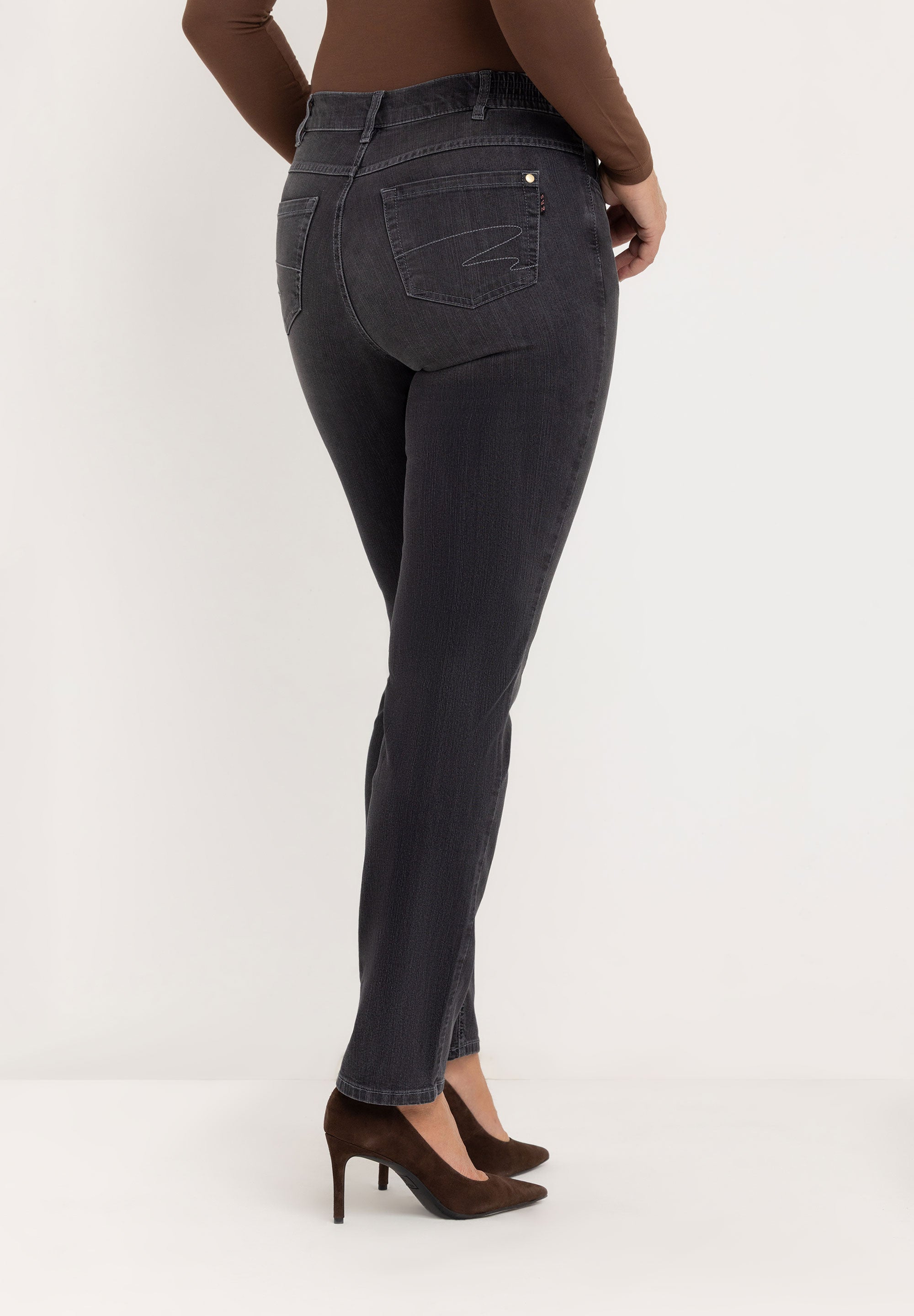Gretha Regular Straight Jeans | Authentic Grey