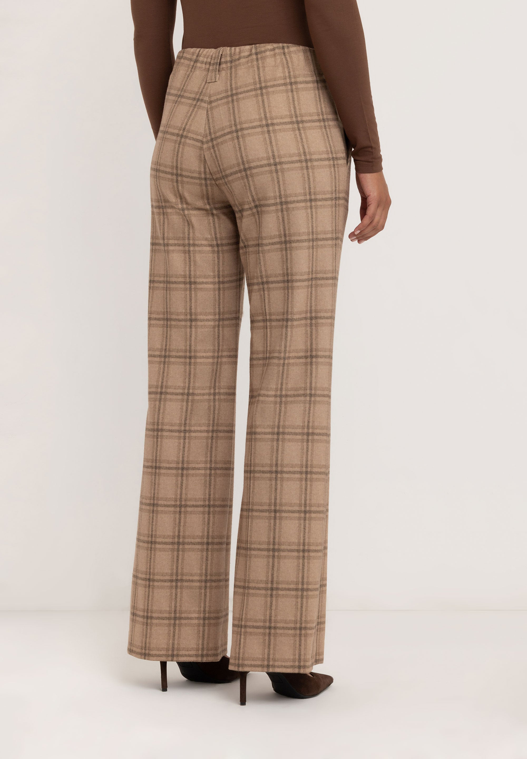 Jessie Wide Flared Pants | Camel Check