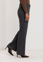 Jessie Wide Flared Pants | Grey Check