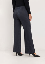 Jessie Wide Flared Pants | Dark Grey Stripe