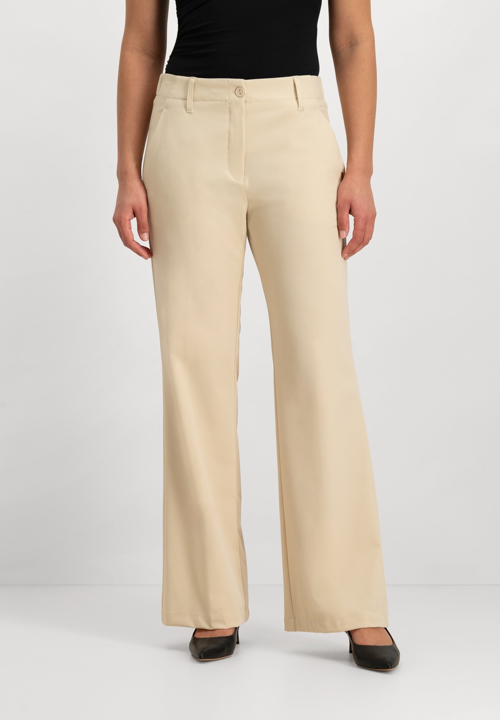 Jessie Wide Leg Hose | Light Beige