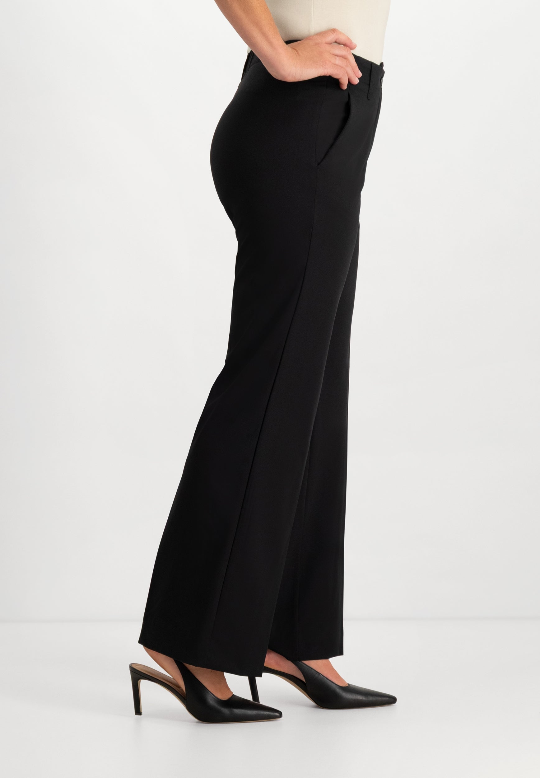 Jessie Wide Flared Pants | Black