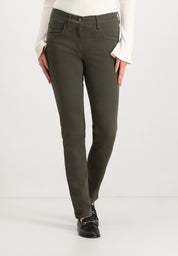 Twigie Coloured Shape-On Straight Jeans | Olive Pants ZRS
