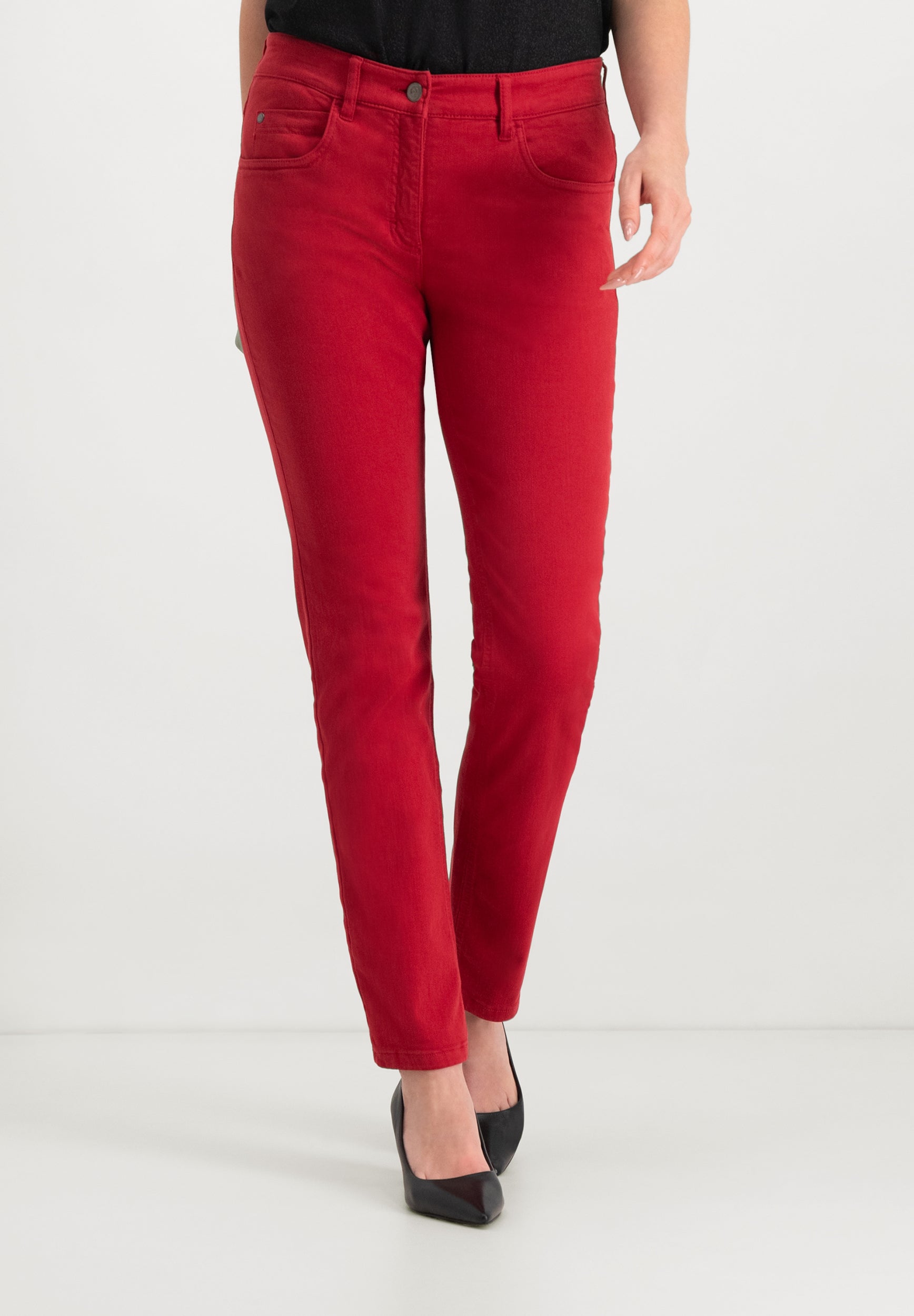 Twigie Coloured Shape-On Straight Jeans | Red