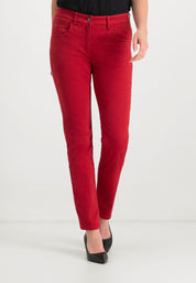 Twigie Coloured Shape-On Straight Jeans | Red