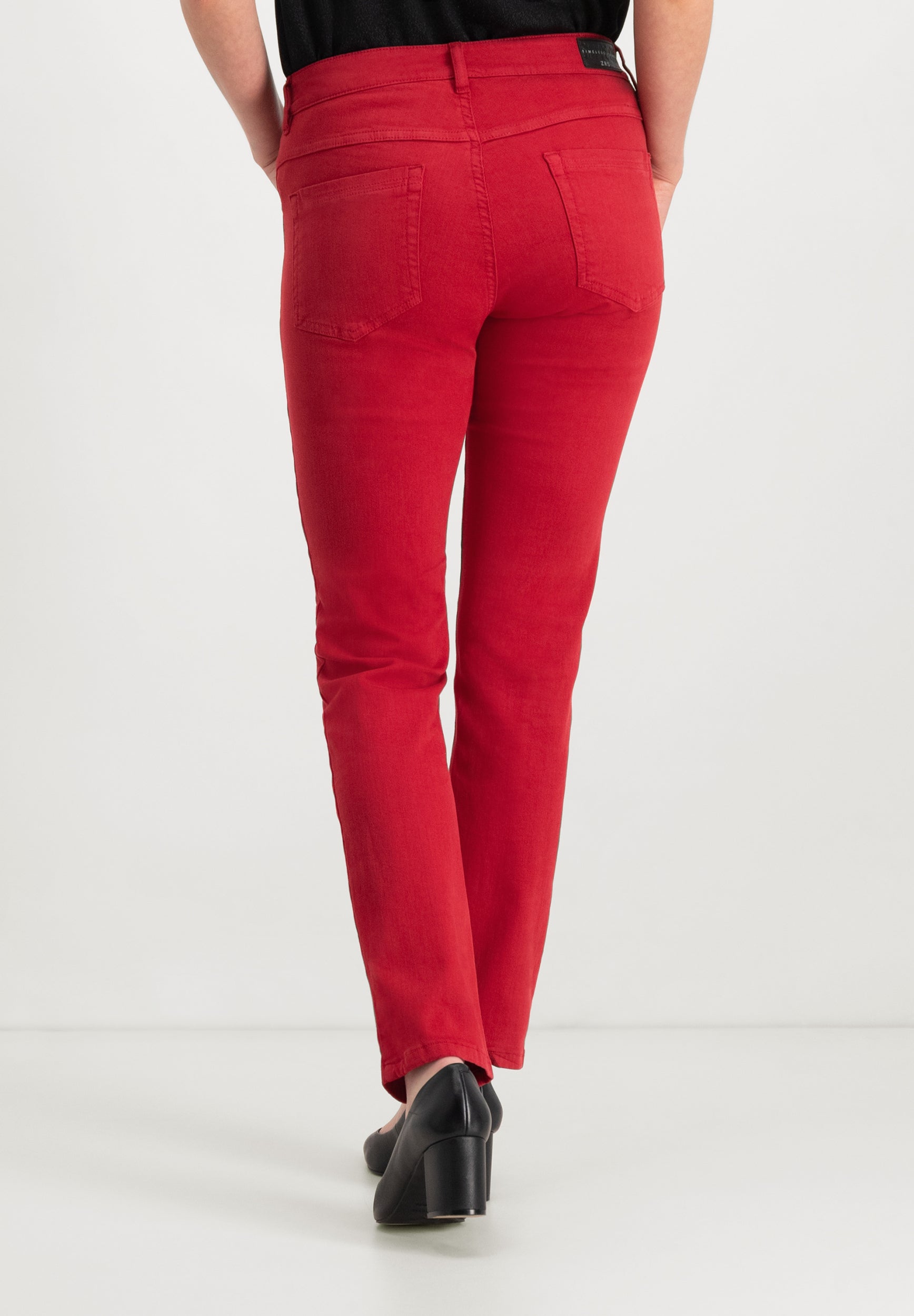 Twigie Coloured Shape-On Straight Jeans | Red Pants ZRS