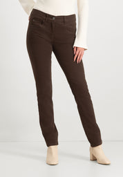 Twigie Coloured Shape-On Straight Jeans | Chocolate