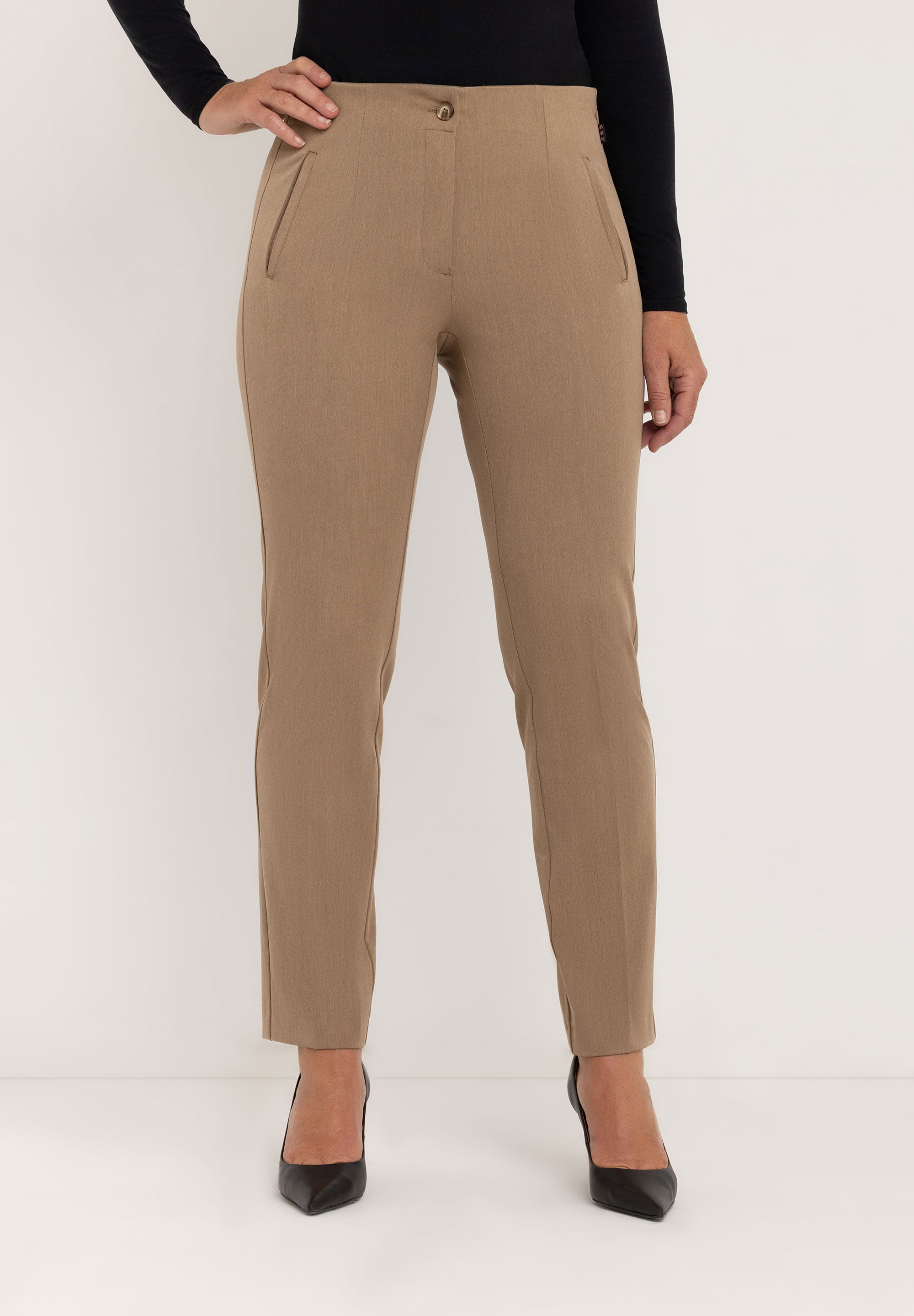 Janet Techno Wool Pants | Camel