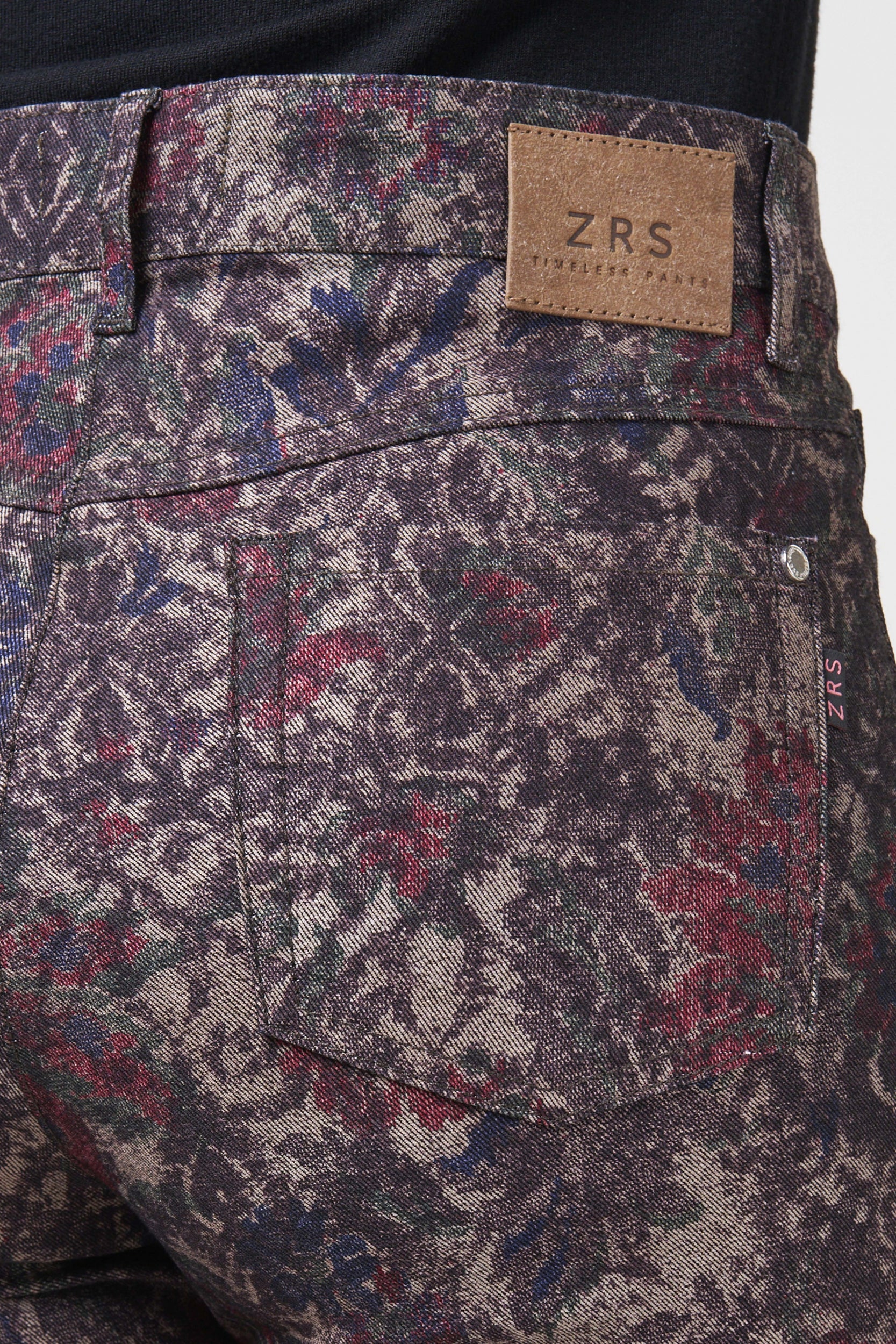 Kora Denim Classics Straight Jeans | Brown Flower Print Pants ZRS