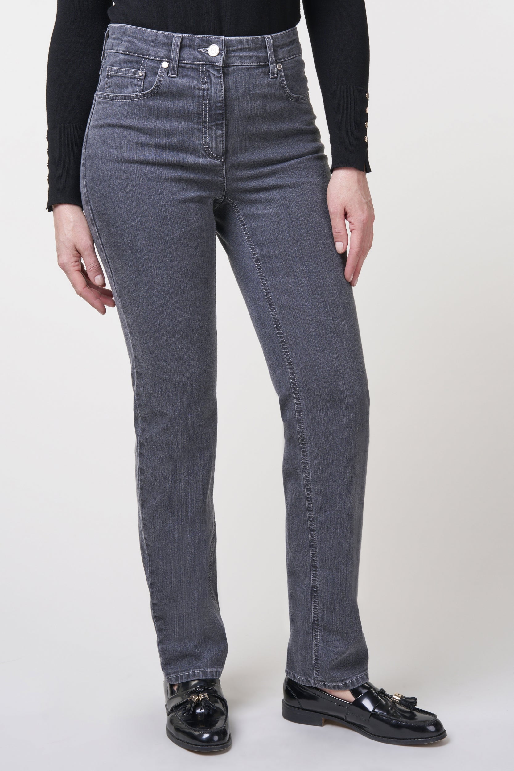 Kora Denim Classics Straight Jeans | Grey Pants ZRS