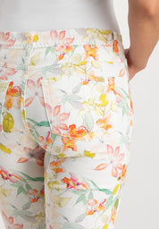 Leggie Shape-On Cropped Skinny Jeans | White Mixed Reds