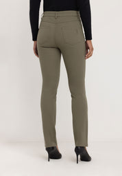 Kora Coloured Straight Pants | Mud Green
