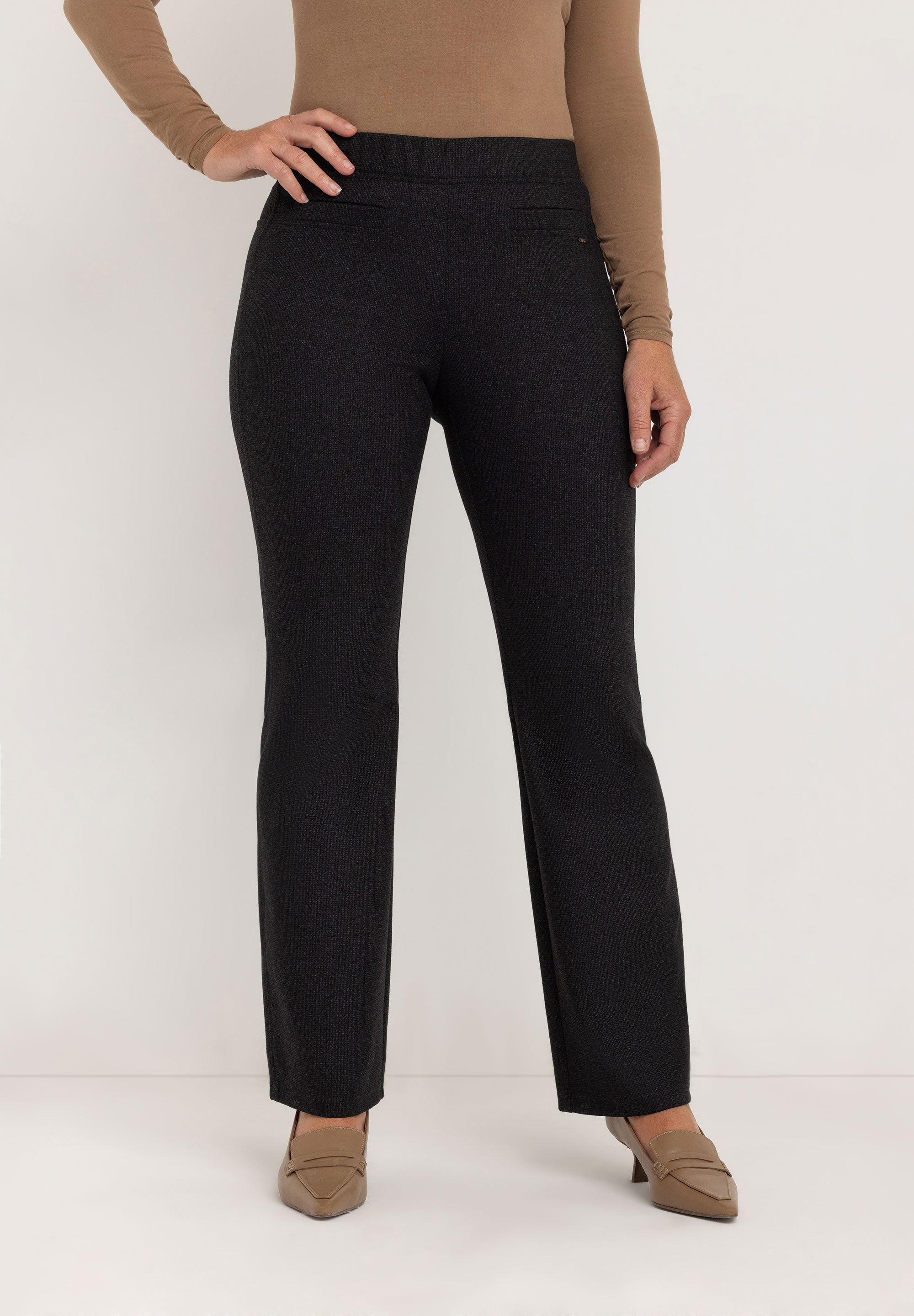 Laura Slim Cigarette Pants | Dark Grey Check