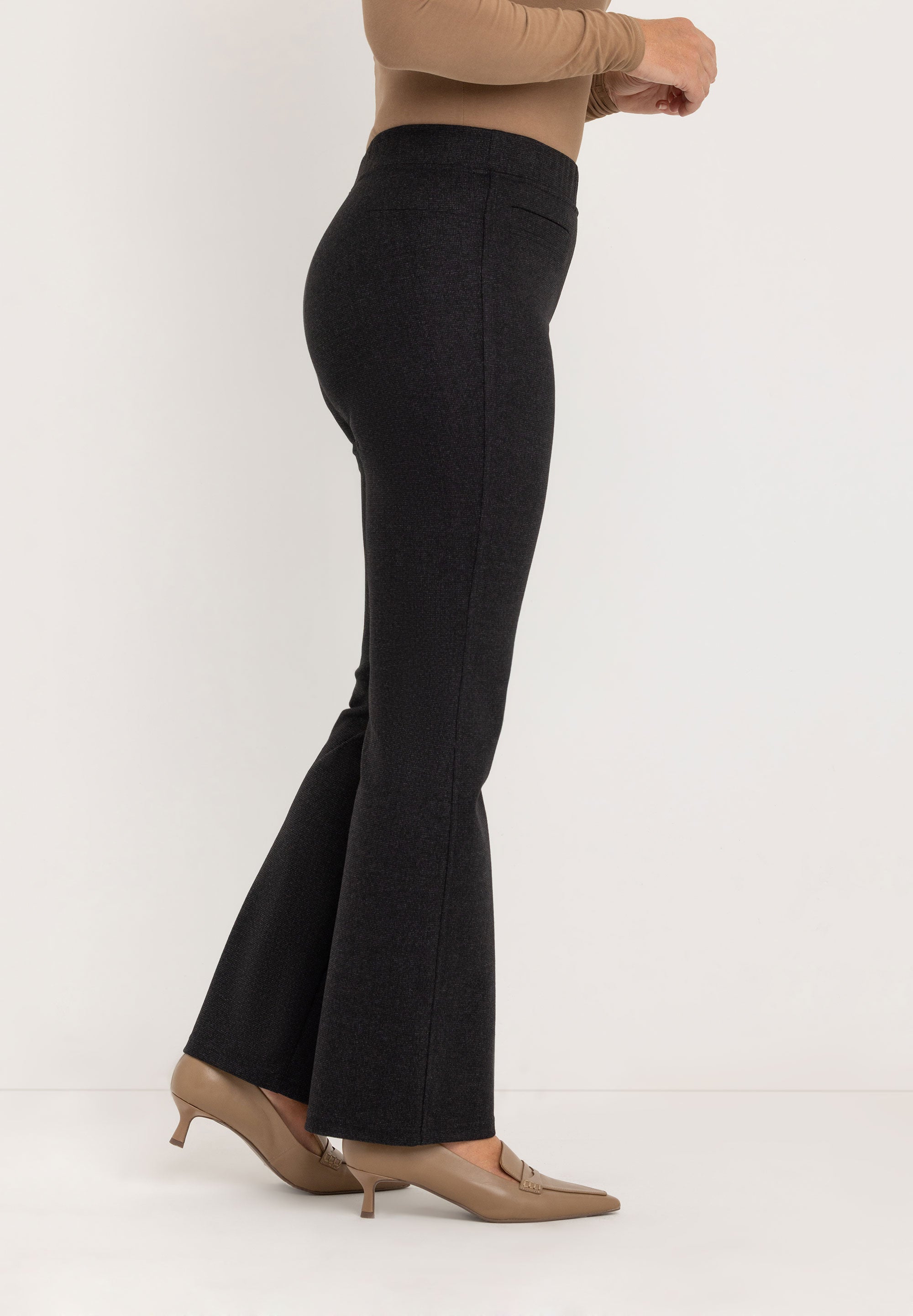 Laura Slim Cigarette Pants | Dark Grey Check