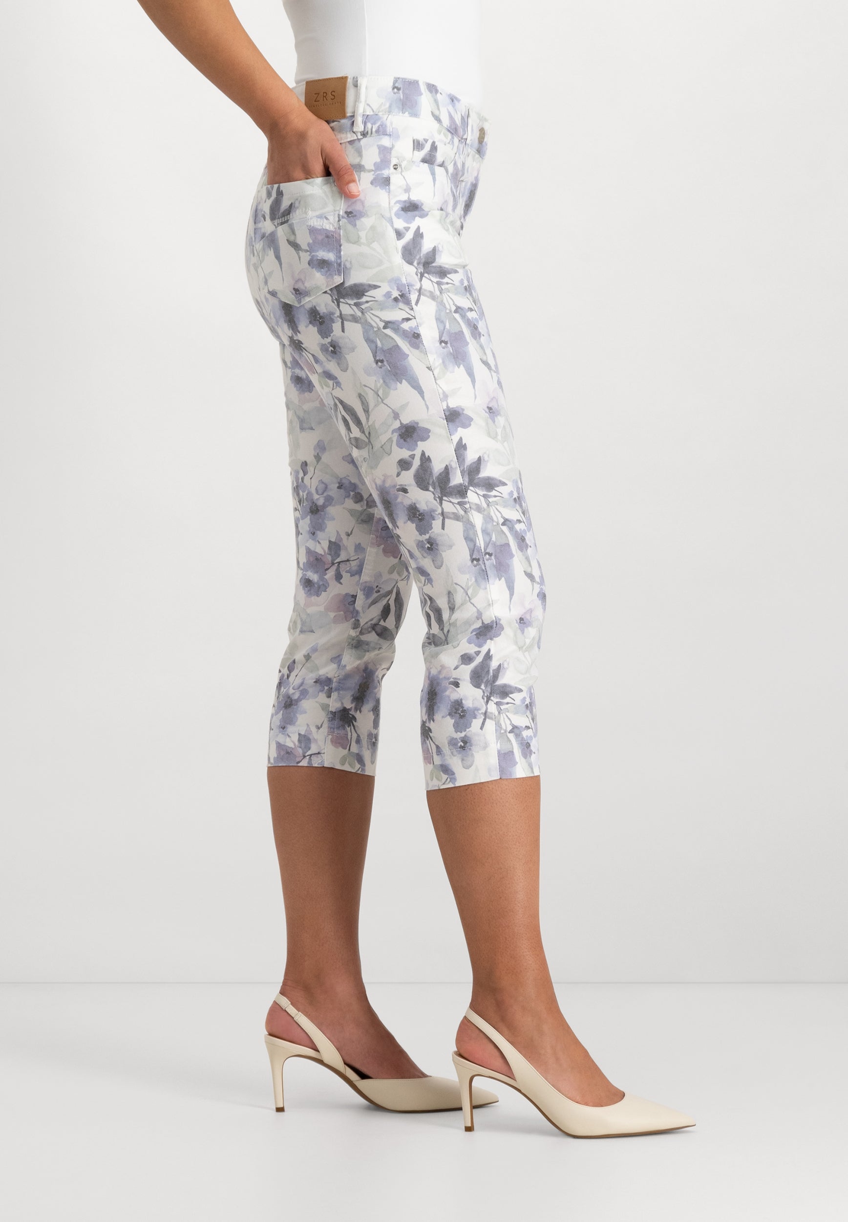 Kora Cropped Pants | Light Blue Mixed
