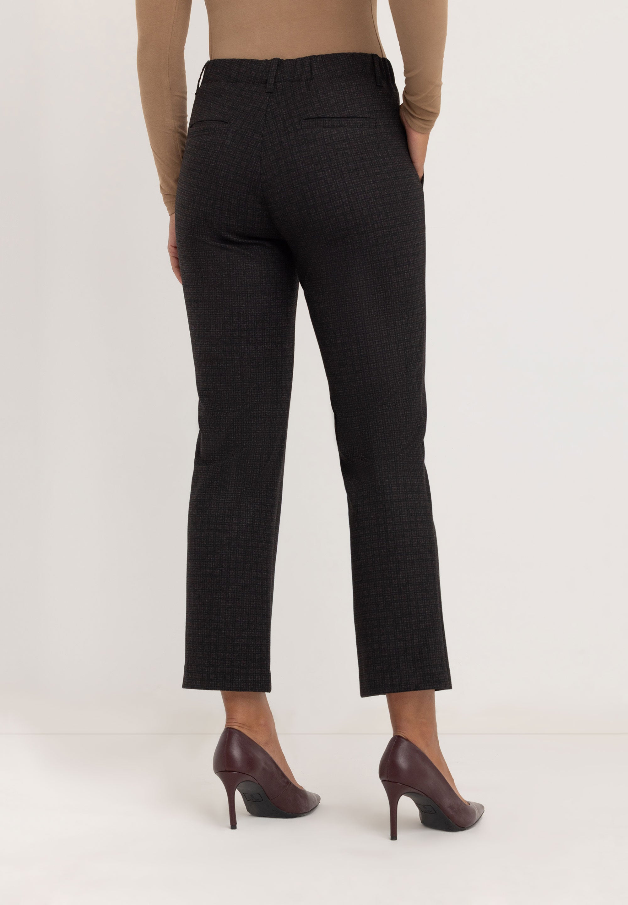 Janet Slim Tailored Pants | Dark Grey Check