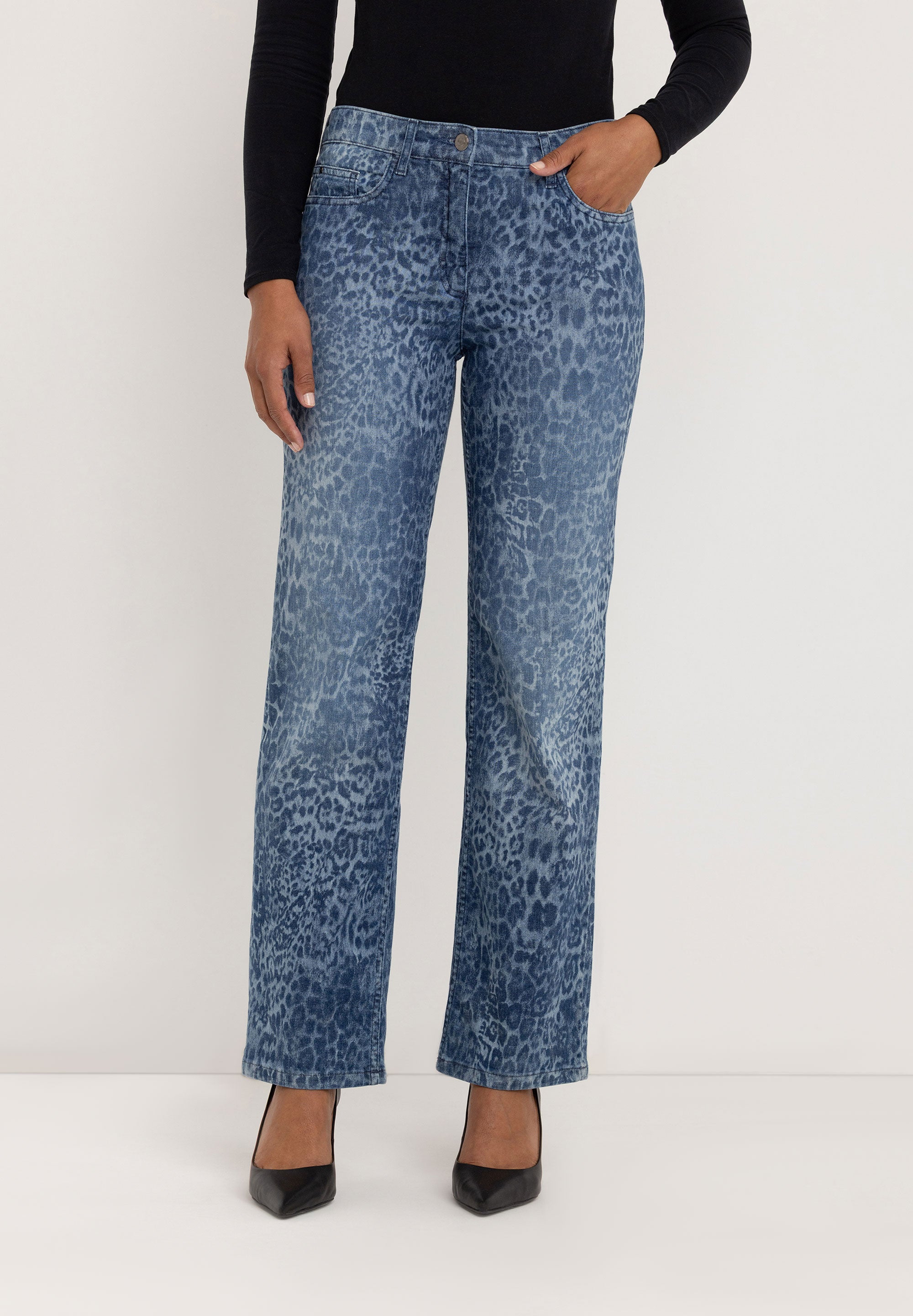 Kora Denim Straight Jeans | Authentic Blue Print