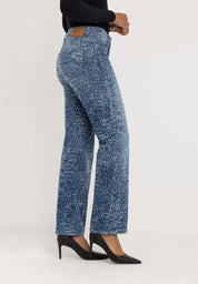 Kora Denim Straight Jeans | Authentic Blue Print