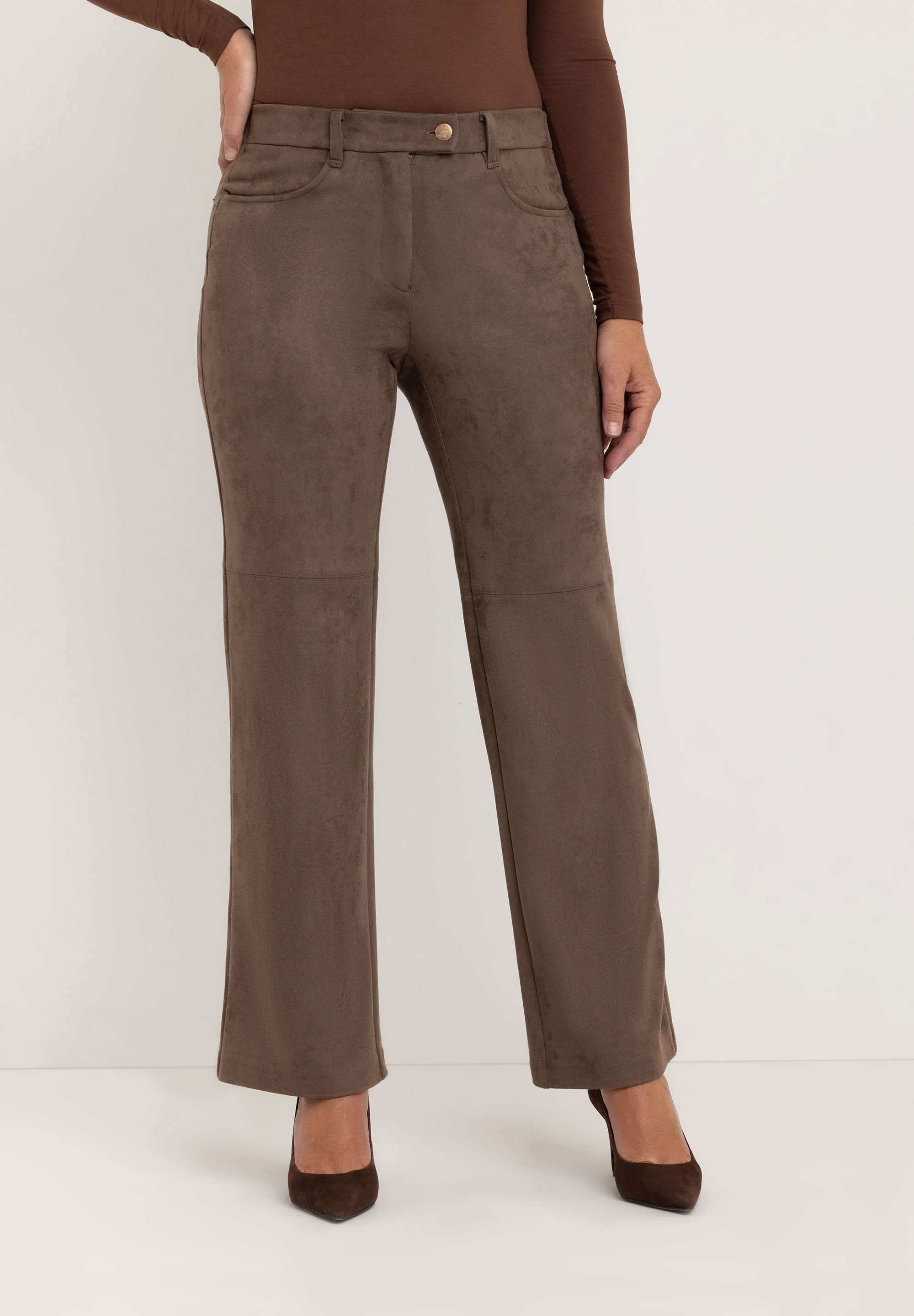 Janet Slim Tailored Pants | Fawn Brown
