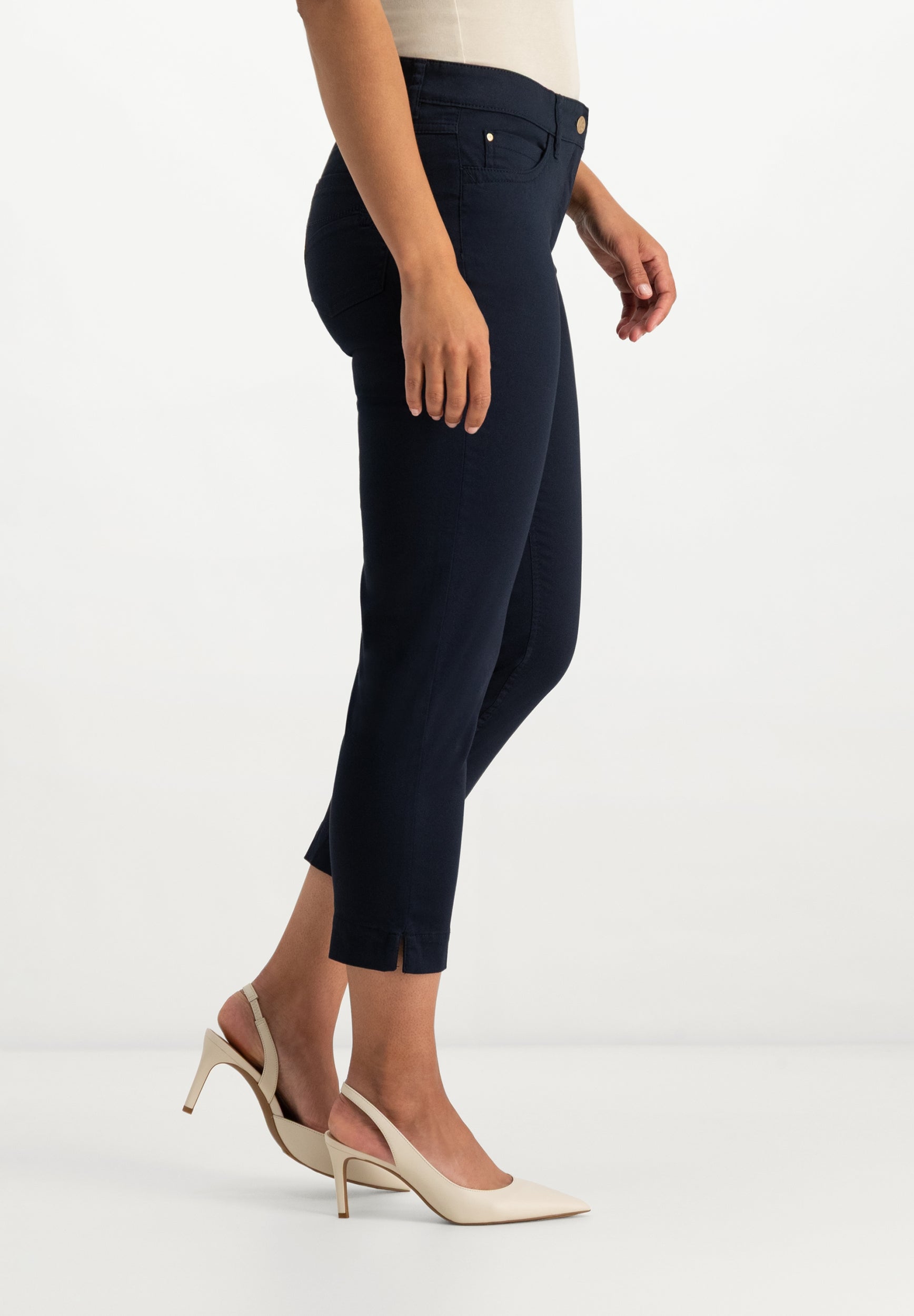 Kora Coloured Straight Pants | Navy