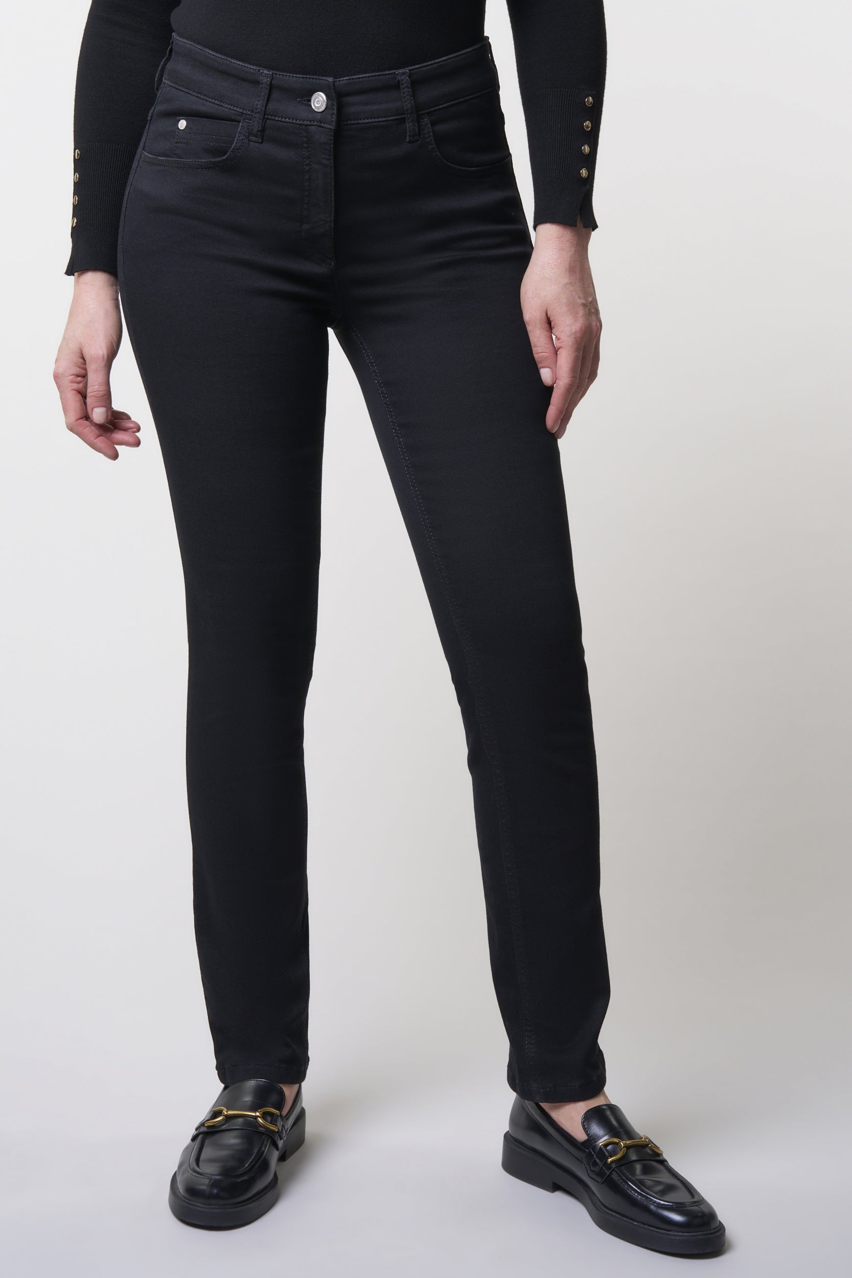 Twigie Shape-On Straight Jeans | Black Black Pants ZRS