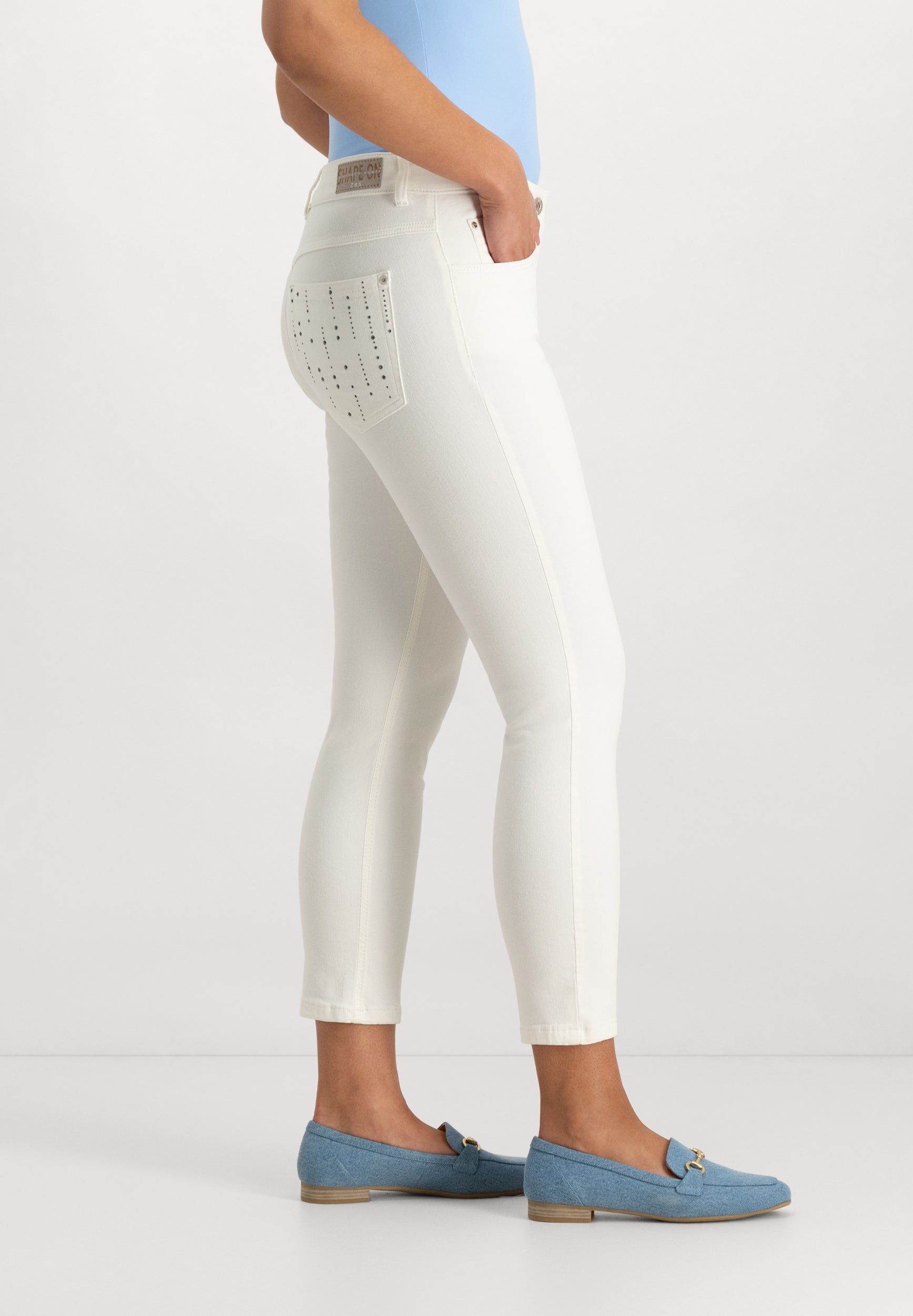 Twigie Shape-On Skinny Ankle Jeans | Optical White