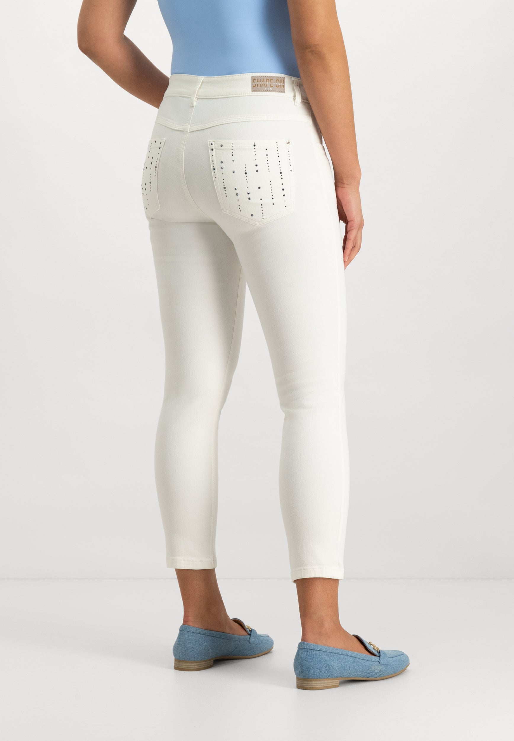 Twigie Shape-On Skinny Ankle Jeans | Optical White